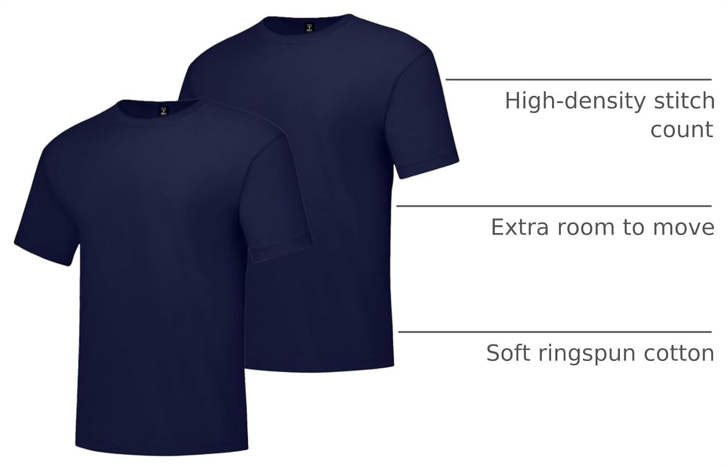 image:imageHanes Mens BeefyT TShirt Heavyweight Cotton TShirts for Men 1 or 2 Pack Mens Tees TallNavy