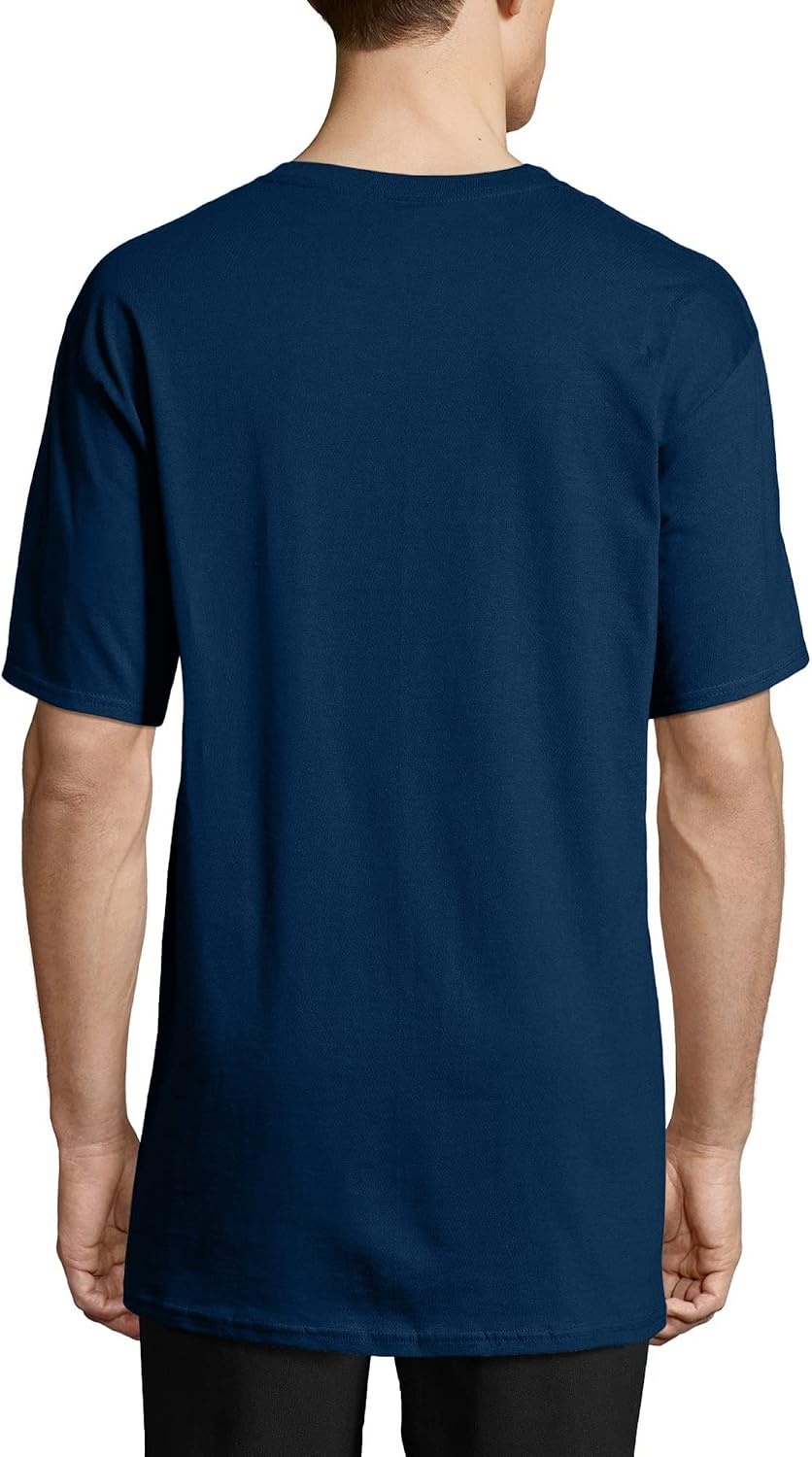 image:imageHanes Mens BeefyT TShirt Heavyweight Cotton TShirts for Men 1 or 2 Pack Mens Tees TallNavy