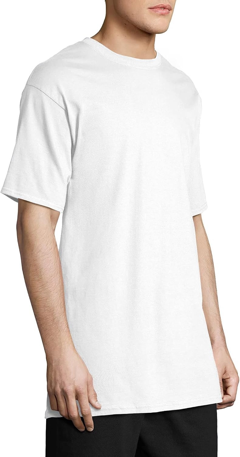 image:imageHanes Mens BeefyT TShirt Heavyweight Cotton TShirts for Men 1 or 2 Pack Mens Tees TallWhite
