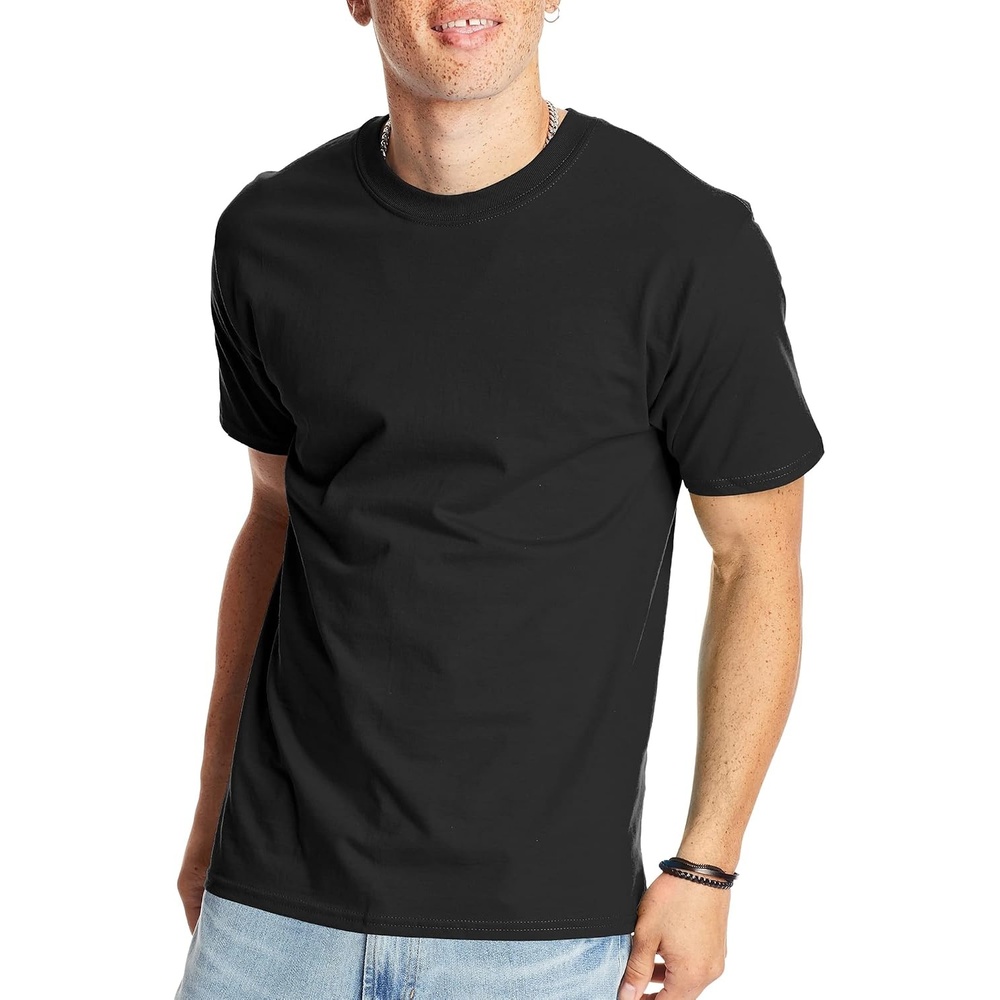image:imageHanes Mens BeefyT TShirt Heavyweight Cotton TShirts for Men 1 or 2 Pack Mens Tees TallBlack