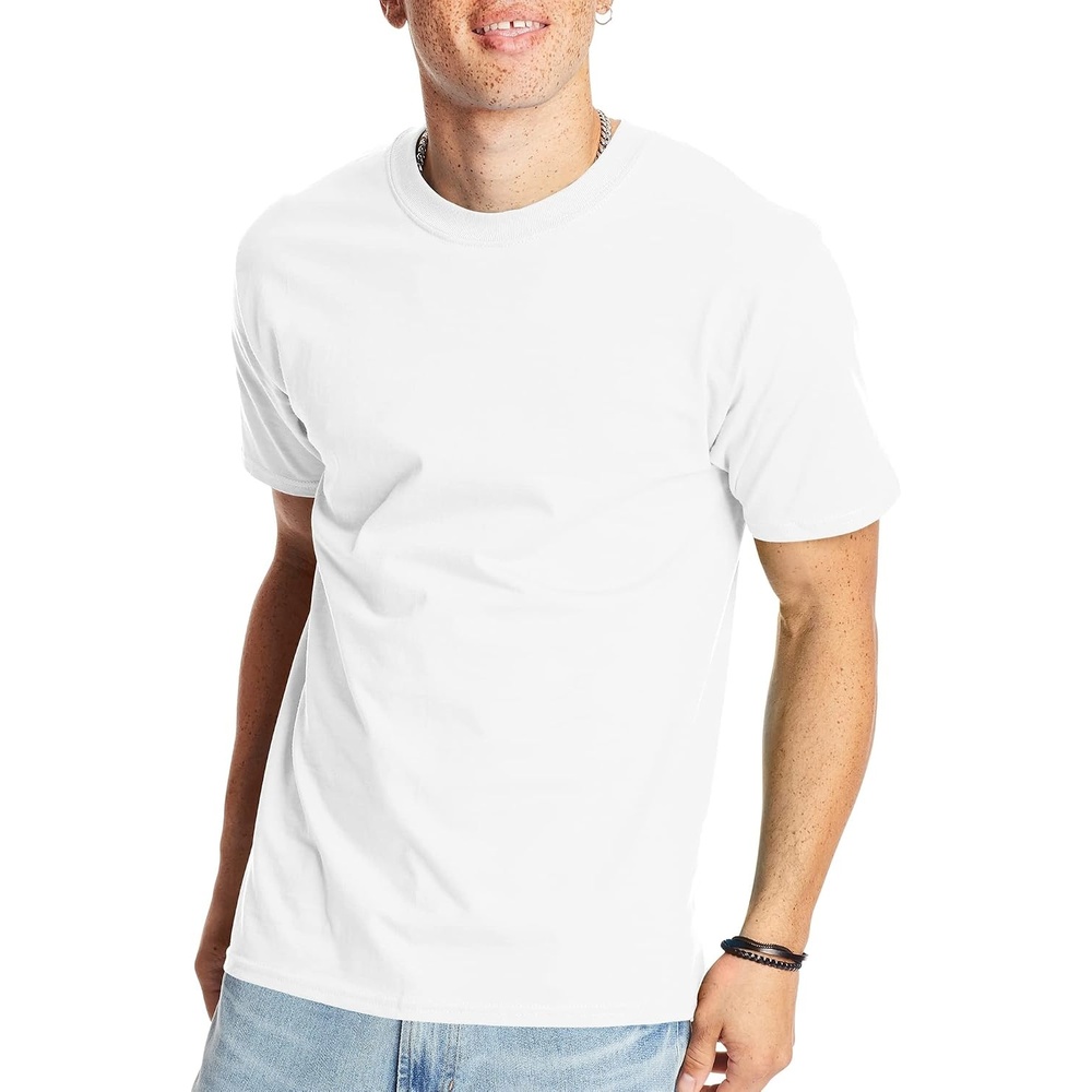 image:imageHanes Mens BeefyT TShirt Heavyweight Cotton TShirts for Men 1 or 2 Pack Mens Tees TallWhite