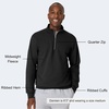 Hanes Men’s Quarter-zip Pullover, Ecosmart Fleece Pullover Shirt for Men, Cotton Blend(Black)