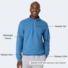 Hanes Men’s Quarter-zip Pullover, Ecosmart Fleece Pullover Shirt for Men, Cotton Blend(Denim Blue)