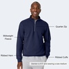 Hanes Men’s Quarter-zip Pullover, Ecosmart Fleece Pullover Shirt for Men, Cotton Blend(Navy)