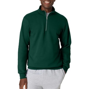 Hanes Men’s Quarter-zip Pullover, Ecosmart Fleece Pullover Shirt for Men, Cotton Blend(Deep Forest)
