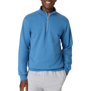 Hanes Men’s Quarter-zip Pullover, Ecosmart Fleece Pullover Shirt for Men, Cotton Blend(Denim Blue)