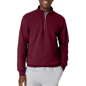 Hanes Men’s Quarter-zip Pullover, Ecosmart Fleece Pullover Shirt for Men, Cotton Blend(Maroon)