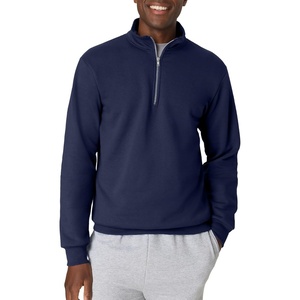 Hanes Men’s Quarter-zip Pullover, Ecosmart Fleece Pullover Shirt for Men, Cotton Blend(Navy)