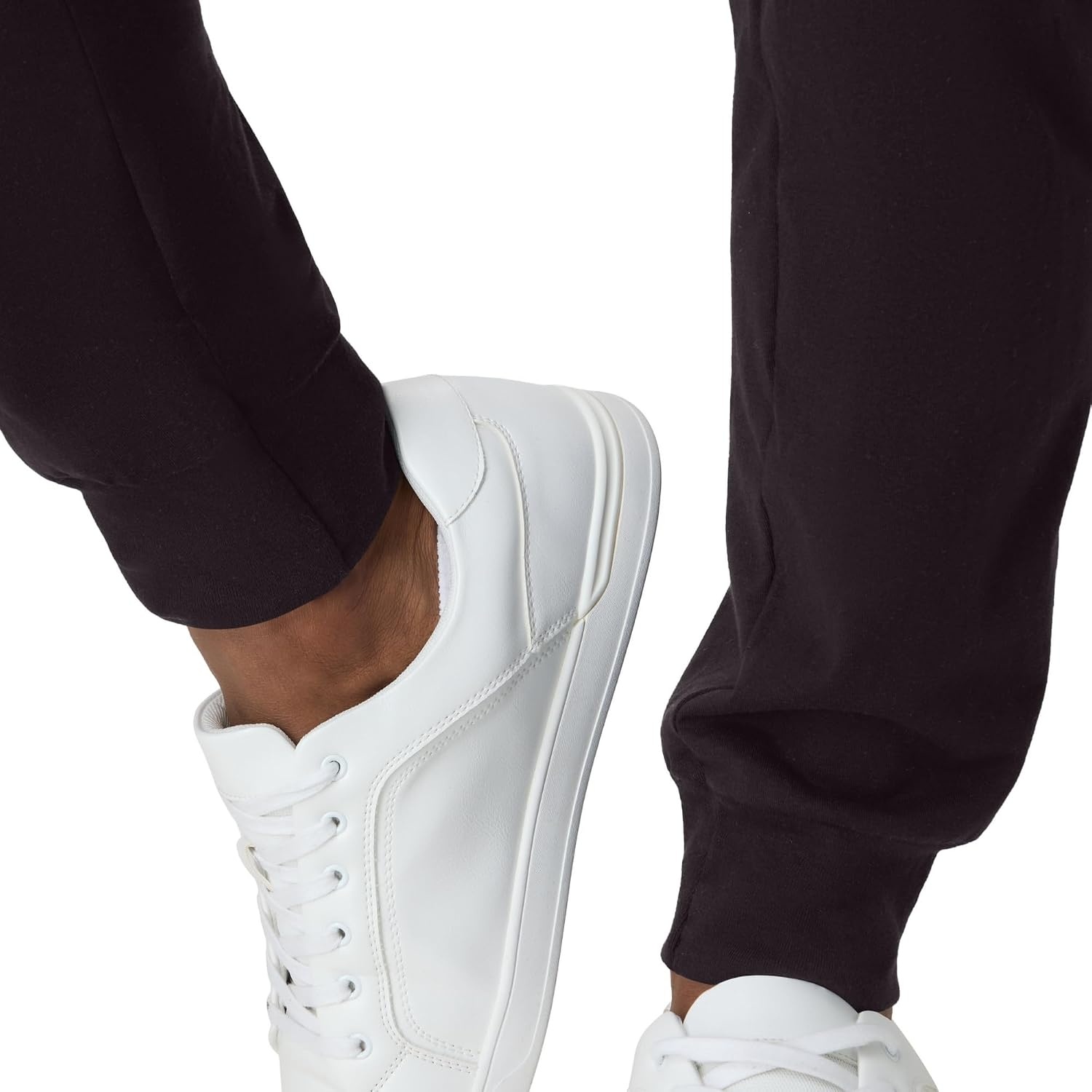 image:imageHanes Mens Lightweight Cotton Jersey Cuffed Jogger Sweatpants with Drawstring and Pockets 305Black