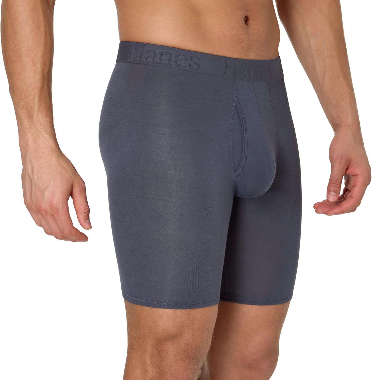 image:imageHanes Mens Originals Supersoft Boxer Brief Underwear Total Support Pouch Boxer Briefs for Men Long Leg amp Regular 3packBlack Grey