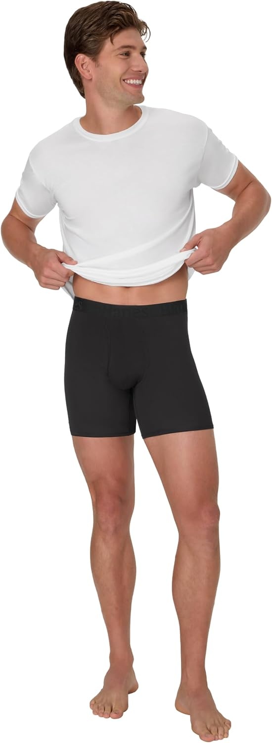 image:imageHanes Mens Originals Supersoft Boxer Brief Underwear Total Support Pouch Boxer Briefs for Men Long Leg amp Regular 3packBlack