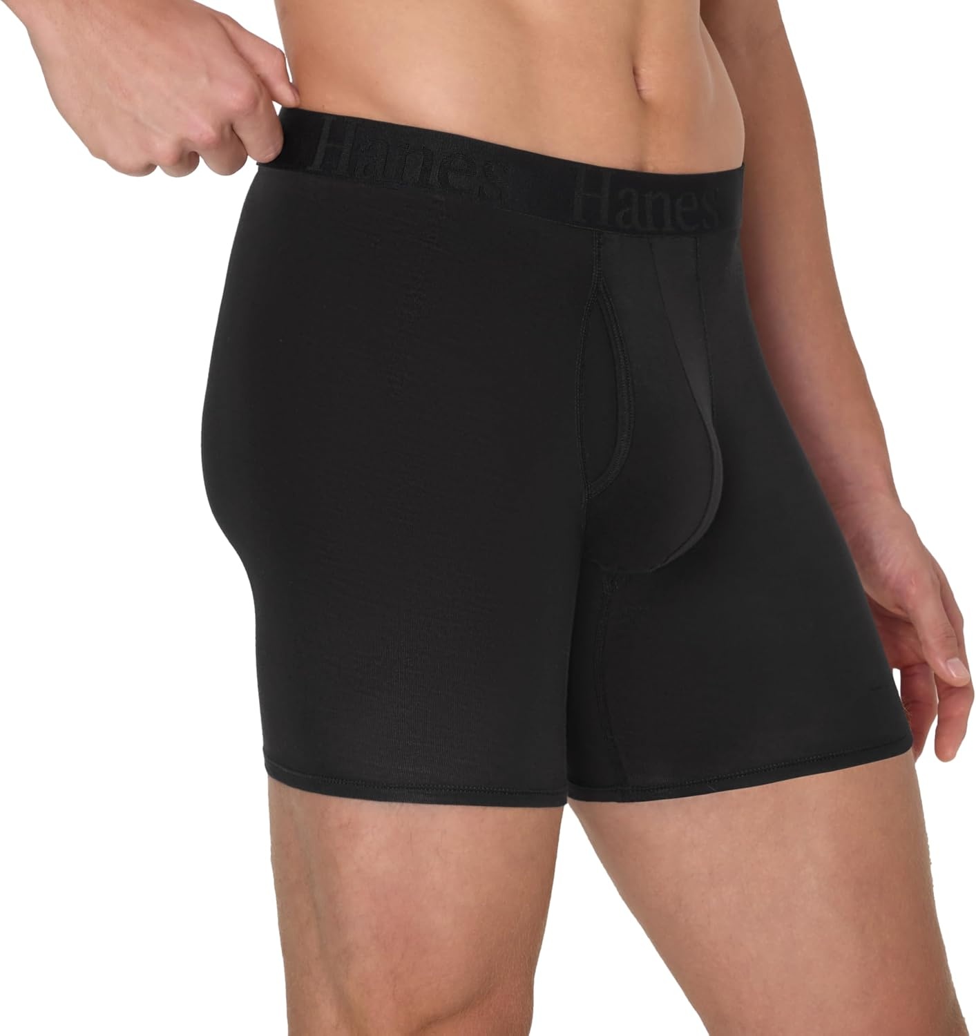 image:imageHanes Mens Originals Supersoft Boxer Brief Underwear Total Support Pouch Boxer Briefs for Men Long Leg amp Regular 3packBlack