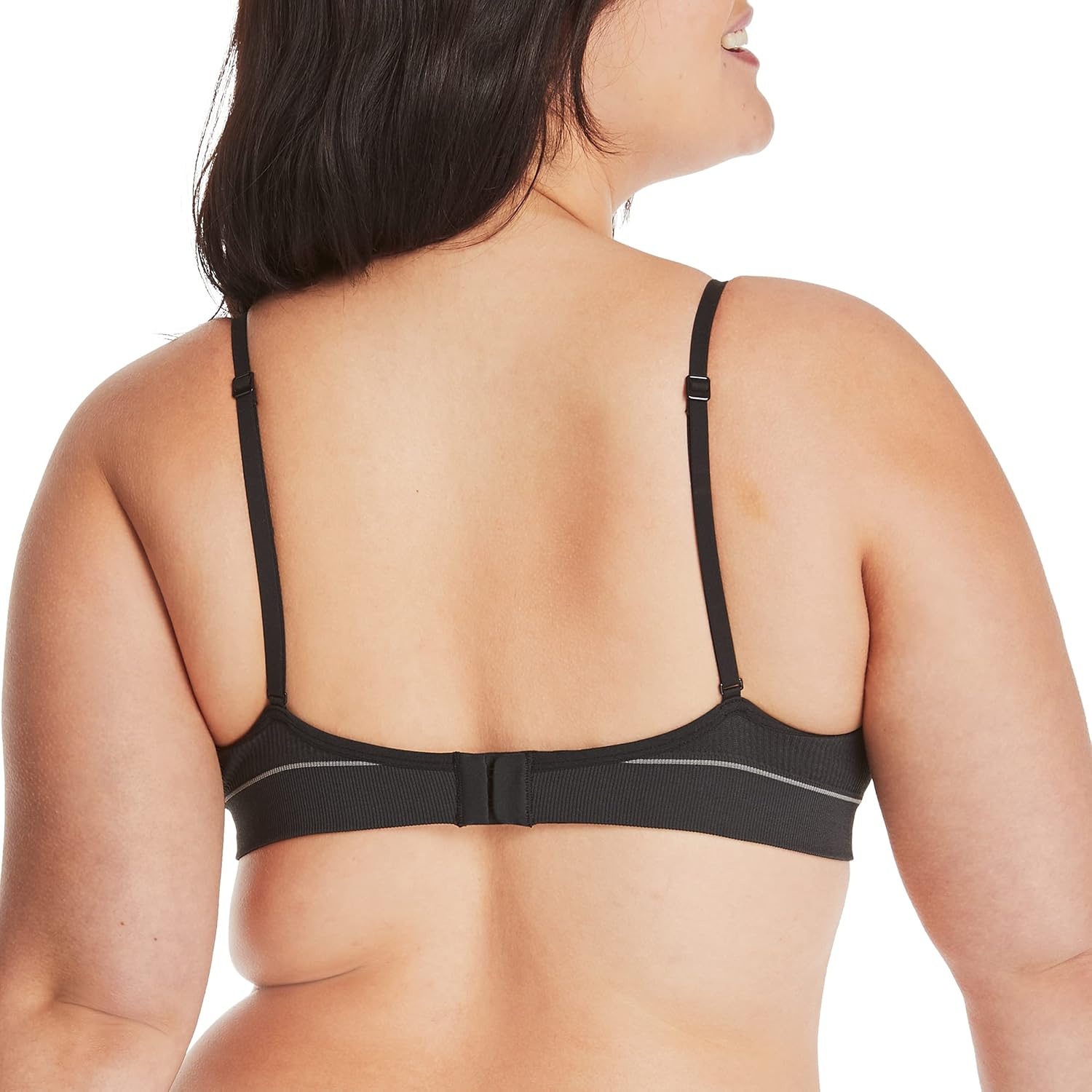 image:imageHanes Womens Originals Seamless Triangle Rib Bralette Soft Ribbed Bras ComfortFlex Fit BraBlack