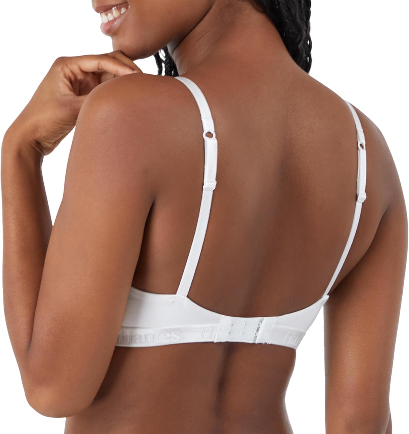 image:imageHanes Womens Originals Supersoft String Bralette Pullover Bra Scoop NecklineWhite