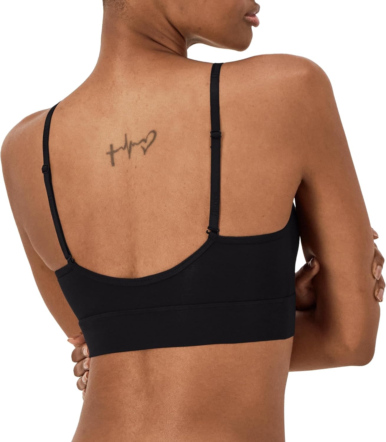 image:imageHanes Womens Originals Supersoft Triangle Bralette Viscose from Bamboo Longline BraletteBlack
