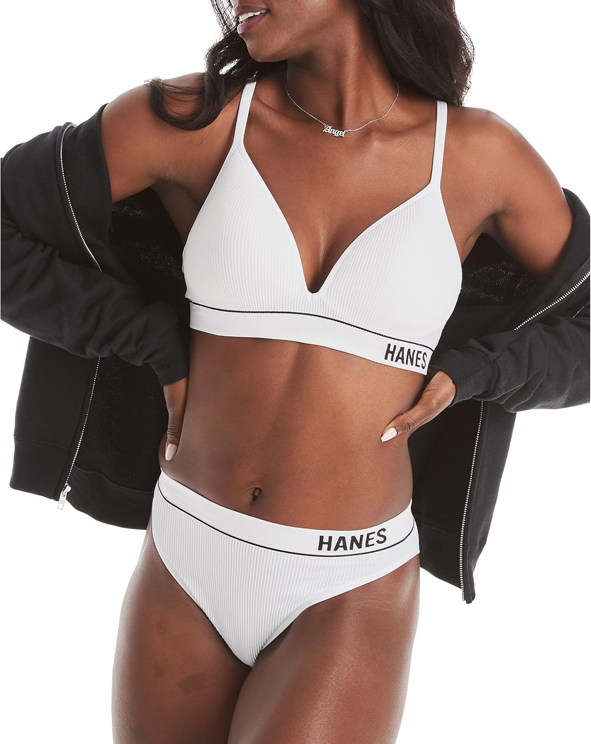image:imageHanes Womens Seamless Wireless Bra Originals Ribbed Contour Bras for Women ComfortFlex Fit Bralettes Full CoverageWhite