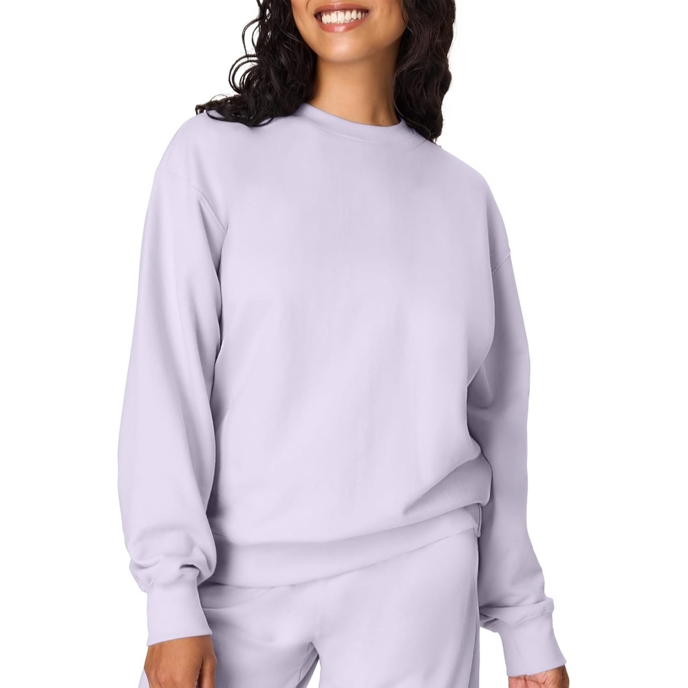 image:imageHanes Originals Womens Fleece Sweatshirt Midweight Sweatshirt for Women Placed FlowersUrban Lilac