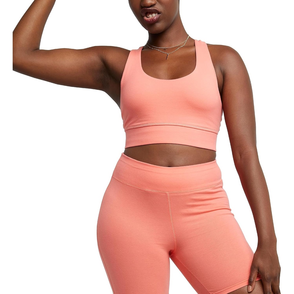 image:imageHanes Womens Hanes Originals Womens Longline Sports BraConcentrated Coral