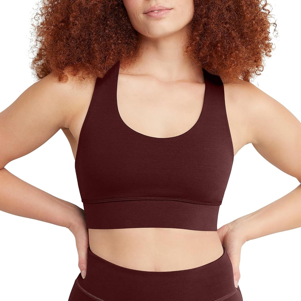 image:imageHanes Womens Hanes Originals Womens Longline Sports BraMulled Berry