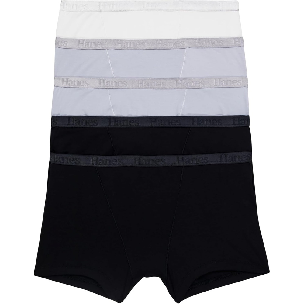 image:imageHanes Womens Originals SuperSoft Boxer Briefs 5Pack Viscose from Bamboo UnderwearBlackBlackSilver OpalSilver OpalWhite