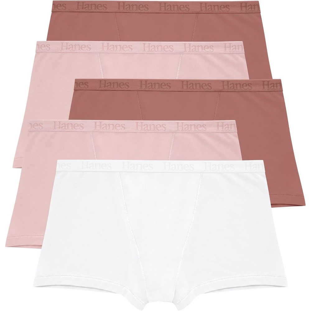 image:imageHanes Womens Originals SuperSoft Boxer Briefs 5Pack Viscose from Bamboo UnderwearWhiteTanTanCotton CandyCotton Candy