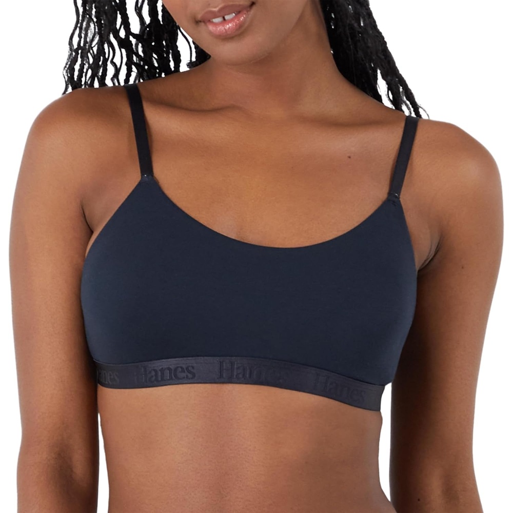 image:imageHanes Womens Originals Supersoft String Bralette Pullover Bra Scoop NecklineBlack