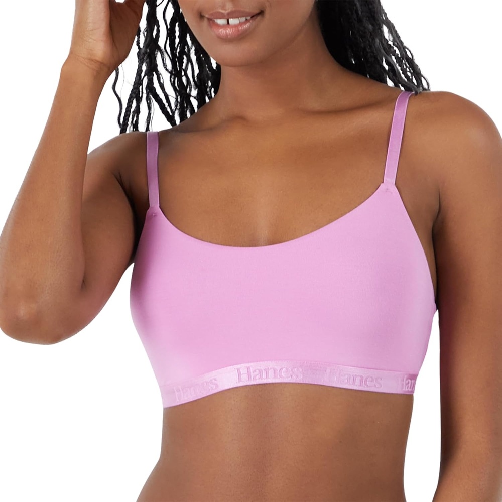image:imageHanes Womens Originals Supersoft String Bralette Pullover Bra Scoop NecklineStrawberry Candy Pink