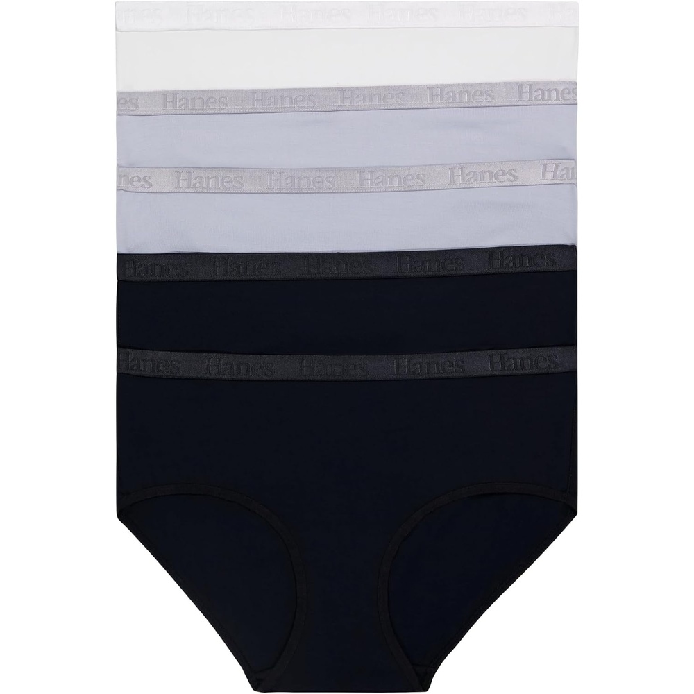 image:imageHanes Womens Originals Underwear SuperSoft Hipster Panties Viscose from Bamboo Underwear for WomenBlackBlackSilver OpalSilver OpalWhite