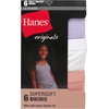 Hanes Girls’ Originals Supersoft Bikini Underwear, Modal Rib Panties for Girls, 6-pack(Bikini – Purple/White/Peach 6-pack)
