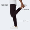 Hanes Men’s Lightweight Cotton Jersey Cuffed Jogger Sweatpants with Drawstring and Pockets – 30.5″(Black)