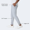 Hanes Men’s Lightweight Cotton Jersey Cuffed Jogger Sweatpants with Drawstring and Pockets – 30.5″(Light Steel)