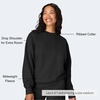 Hanes Originals Women’s Fleece Sweatshirt, Midweight Sweatshirt for Women, Placed Flowers(Black)
