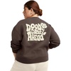 Hanes Originals Women’s Fleece Sweatshirt, Midweight Sweatshirt for Women, Placed Flowers(Dark Crimson)