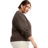 Hanes Originals Women’s Fleece Sweatshirt, Midweight Sweatshirt for Women, Placed Flowers(Dark Crimson)