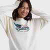 Hanes Originals Women’s Fleece Sweatshirt, Midweight Sweatshirt for Women, Placed Flowers(Parchment – Good Days Ahead)