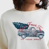 Hanes Originals Women’s Fleece Sweatshirt, Midweight Sweatshirt for Women, Placed Flowers(Parchment – Good Days Ahead)