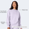 Hanes Originals Women’s Fleece Sweatshirt, Midweight Sweatshirt for Women, Placed Flowers(Urban Lilac)