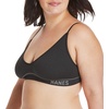 Hanes Women’s Originals Seamless Triangle Rib Bralette, Soft Ribbed Bras, ComfortFlex Fit Bra(Black)