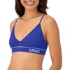 Hanes Women’s Originals Seamless Triangle Rib Bralette, Soft Ribbed Bras, ComfortFlex Fit Bra(Bright Violet Indigo)