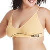 Hanes Women’s Originals Seamless Triangle Rib Bralette, Soft Ribbed Bras, ComfortFlex Fit Bra(Goldie)