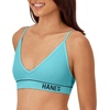 Hanes Women’s Originals Seamless Triangle Rib Bralette, Soft Ribbed Bras, ComfortFlex Fit Bra(Teal Tone)