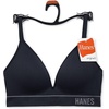 Hanes Women’s Seamless Wireless Bra, Originals Ribbed Contour Bras for Women, ComfortFlex Fit Bralettes, Full Coverage(Black)