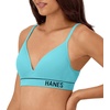 Hanes Women’s Seamless Wireless Bra, Originals Ribbed Contour Bras for Women, ComfortFlex Fit Bralettes, Full Coverage(Teal Tone)