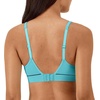 Hanes Women’s Seamless Wireless Bra, Originals Ribbed Contour Bras for Women, ComfortFlex Fit Bralettes, Full Coverage(Teal Tone)