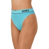 Hanes Women’s Underwear, Seamless Cheeky Panties, Rib Hi-Rise Underwear for Women, 6-Pack(White/Teal Tone/Bright Violet Indigo)