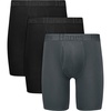 Hanes Men’s Originals Supersoft Boxer Brief Underwear, Total Support Pouch Boxer Briefs for Men, Long Leg & Regular, 3-pack(Black  Grey)