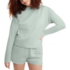 Hanes Originals Women’s Fleece Sweatshirt, Midweight Sweatshirt for Women, Placed Flowers(Antique Jade – Sun and Waves)