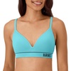 Hanes Women’s Seamless Wireless Bra, Originals Ribbed Contour Bras for Women, ComfortFlex Fit Bralettes, Full Coverage(Teal Tone)