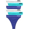 Hanes Women’s Underwear, Seamless Cheeky Panties, Rib Hi-Rise Underwear for Women, 6-Pack(White/Teal Tone/Bright Violet Indigo)