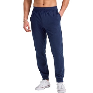 Hanes Men’s Lightweight Cotton Jersey Cuffed Jogger Sweatpants with Drawstring and Pockets – 30.5″(Athletic Navy)